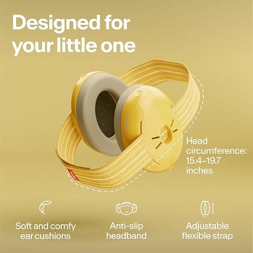 Alpine Muffy Baby Ear Protection for Babies and Toddlers up to 36 Months - CE & ANSI Certified - Noise Reduction Earmuffs - Comfortable Baby Headphones Against Hearing Damage & Improves Sleep - Yellow thumbnail 3