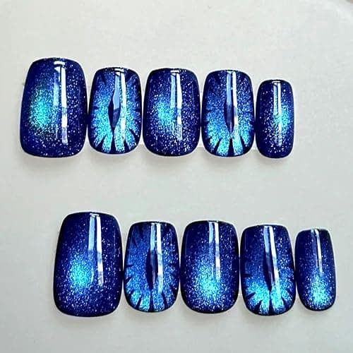 BORN PRETTY Blue Ore Cat Magnetic Eye Gel Nail Polish Holographic Gel Nail | Glitter Cat Magnetic Gel Nail Polish Crystal Magnetic Nail Polish for Vacation Festival Salon DIY at Home 15ML thumbnail 9