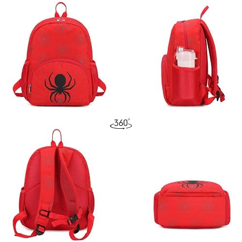 Octsky Toddler Backpack for Little Boys Kids Mini Backpack for Travel School,Spider Black thumbnail 6