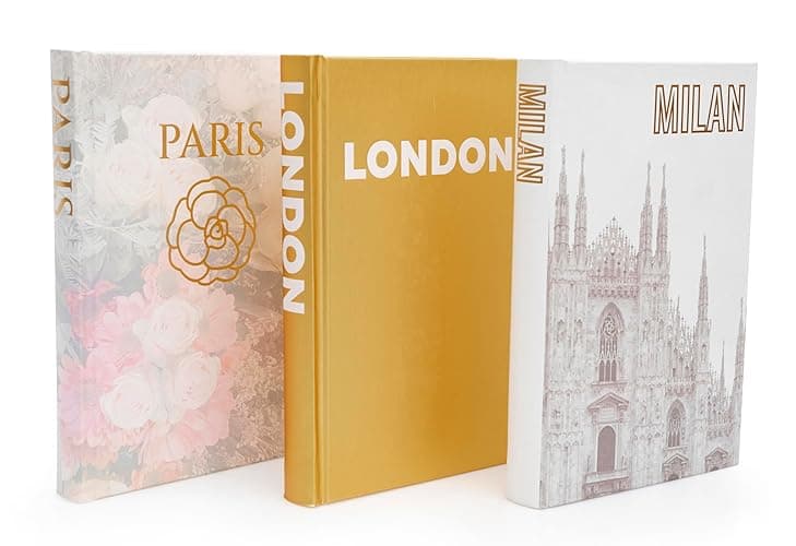 Decorative Books for Home - Shelf Decor Accents - Set of 3 - Modern Hardcover Book Stack - Matte Gold Coffee & Entry Table Decoration - Contemporary Display - Fashion Designer Dresser Aestethics thumbnail 4