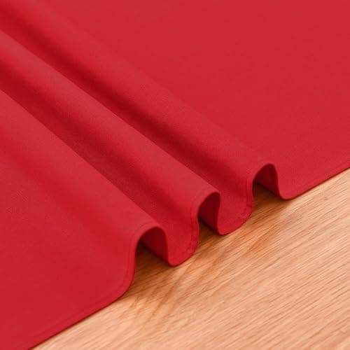 Nacuci Faux Linen Small Table Runner Water Resistant 13 x 36 in, Red | Farmhouse Short Table Runners, Coffee Table Runner, Dresser Runners for Bedroom, Living Room, Kitchen, Dining, Party thumbnail 7