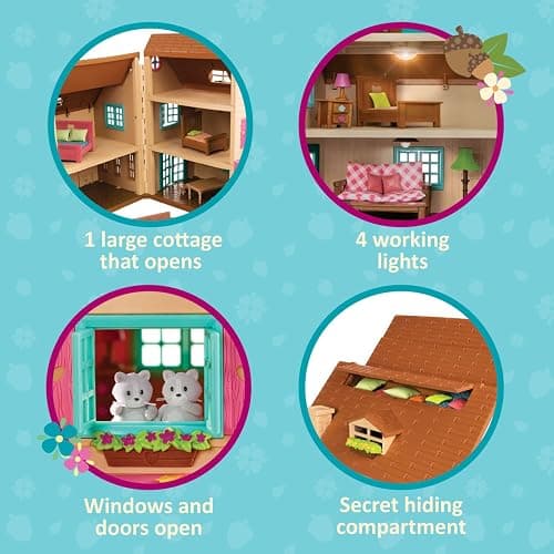 Li'l Woodzeez – Honeysuckle Hillside Cottage – Toy Furniture & Accessories – Playset for Kids – Collectible Toys – 3+ Years – Charming Cottage Playset for Imaginative Play thumbnail 5