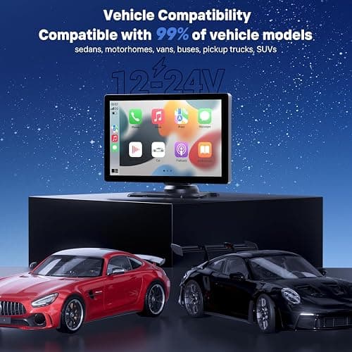 9" Wireless Apple Carplay Screen for Car with 4K Dash Cam, Portable Apple Carplay & Android Auto with 1080p Backup Camera DVR, Voice Control/GPS Navigation/Mirror Link/BT, Pallet of Product thumbnail 9