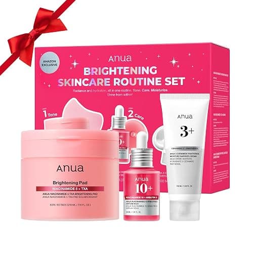 ANUA BRIGHTENING Niacinamide Skincare Routine Set (Amazon Exclusive Set), Niacinamide Serum & Toner Pad & Face Moisturizer, Skin clarity, Moisture barrier for Daily care, Korean Skincare Set - Image 1