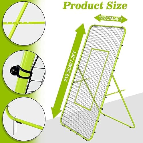 7x4 FT Volleyball Rebounder, Outdoor Volleyball Net Hitting Serving Passing Spike Practice,Volleyball Training Equipment with Strike Zone for Lacrosse, Baseball,Soccer,Tennis thumbnail 4