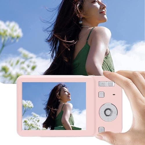 Decumeby 4K Sliding Digital Camera, 64MP HD Auto Focus 16X Zoom Retro CCD Camera with 2.8 Inch Screen, Vlogging for Photography and Video (Pink) thumbnail 6