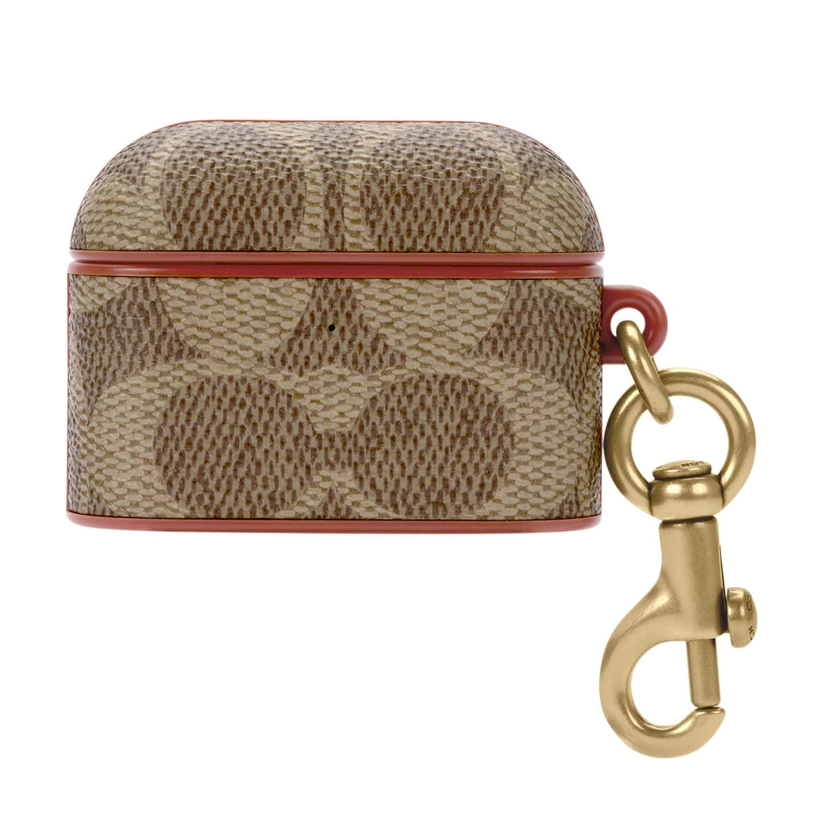 Coach Signature AirPods Pro Case - Compatible with AirPods Pro 2nd / 1st Generation - Signature Tan - Image 1
