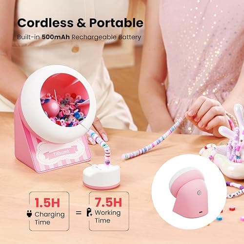 Tilhumt Cordless Bead Spinner Kit 4005Pcs, Rechargeable Clay Bead Spinner for Jewelry Making, Efficient Electric Bracelet Maker for Friendship Bracelets, Gift thumbnail 2
