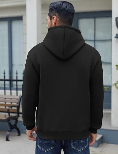 COOFANDY Men Cotton Fleece Hooded Sweatshirt Casual Long Sleeve Hoodies Pullover Fashion Drawstring Hoodie with Kanga Pocket thumbnail 5