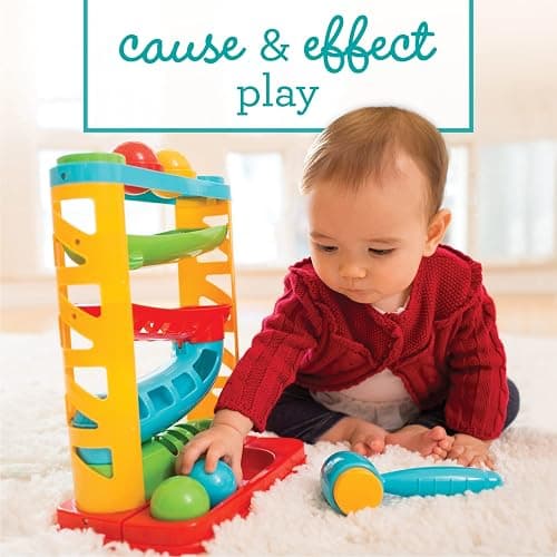 Infantino Bop & Drop Ball Tower - STEAM Educational Play, Hand-Eye Coordination Skills, and Cause and Effect Play for Babies & Toddlers, 12M+ thumbnail 5