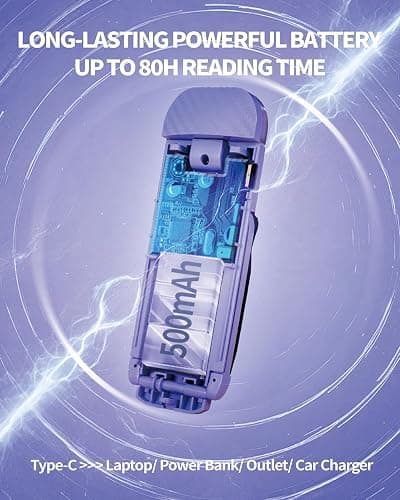 HEMONNKAM Book Reading Light, Rechargeable Clip on Booklight, Eye Caring 3 Color Temperatures & 5 Brightness Levels, Night Use for Bed, Long Lasting, Reading at Night in Bed, Romantic Purple thumbnail 8