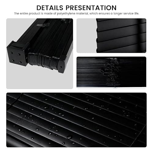 100% Privacy 1" Vinyl Cordless Mini Blinds for Indoor Windows 20.5" WX36 H. | L-Shaped Blades Horizontal Room Darkening & Light Filtering Blind for Home Black. thumbnail 3
