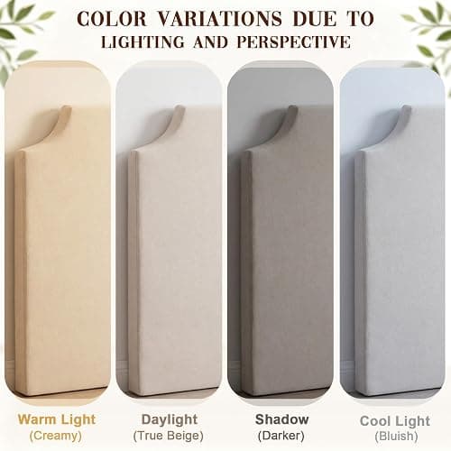 Fumete Upholstered Twin/Twin XL DIY Headboard 40" W x 36" H, College Bedding Headboard Wingback, Cream Beige Linen Cushion, No Assembly Required and Compression Packed thumbnail 4