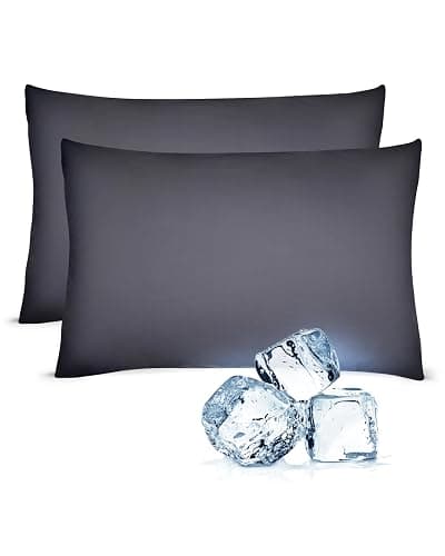 Lavish Comforts® Cooling Pillow Cases for Hot Sleepers – Cool, Ultra-Soft Pillow Cases for Acne & Frizz, Anti Acne Pillow Case, Antimicrobial, Alternative Silk Pillow Cases– Queen Dark Gray Set of 2 thumbnail 9