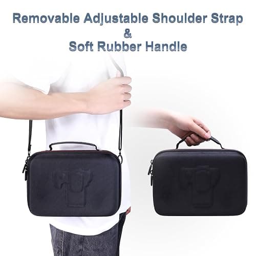 Camera Case Compatible with Canon EOS Rebel T7/R50/R6 Mark II/R100/R50 V/T6/R8/R10/R5 Mark II/RP/R7/5D Mark IV/SL3/R5/T100 DSLR SLR Camera, Len and Tripod with 4 Dividers and Shoulder Strap, Black thumbnail 6