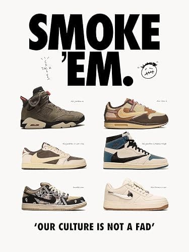 CREAARO Hypebeast Sneaker Poster Unframed - Room Decor Shoes for Boys Guys Men - AJ - Wall Art Décor Aesthetic Cool Shoes Painting 12x16 inch thumbnail 3