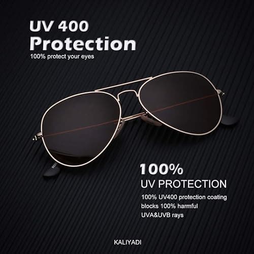 KALIYADI Classic Aviator Sunglasses for Men Women Driving Sun glasses Polarized Lens UV Blocking thumbnail 4