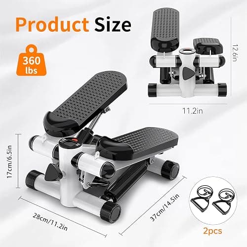 Steppers for Exercise at Home, Mini Stepper with Resistance Bands - Quiet, 360LBS Weight Capacity Portable Stair Stepper for Buttocks Lifting & Body Shaping, Compact Fitness Stepper for Small Spaces thumbnail 9