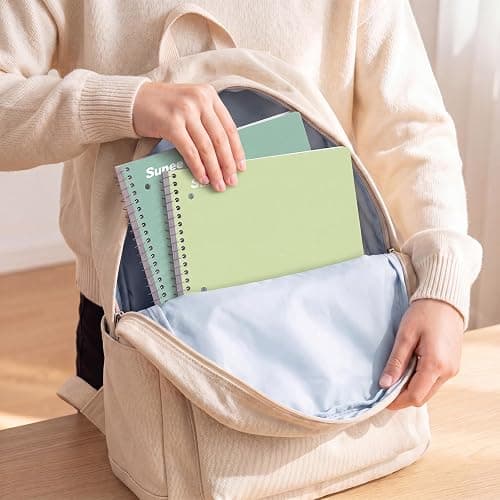 SUNEE Spiral Notebooks, 6 Pack, 1-Subject, College Ruled Paper, 8" x 10-1/2", 70 Sheets per Notebook, Assorted Aesthetic Colors Spiral Notebooks for School thumbnail 2