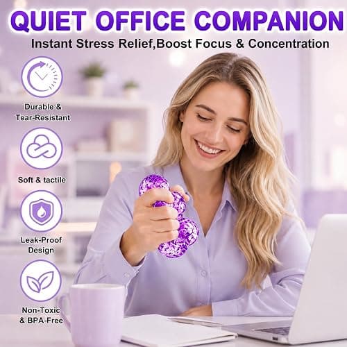 6PCS Stress Cube Squishy Stress Balls,Squishy Cube Filled with Glitter,(2.17in) Ice Cube Stress Balls for Adults Kids,Sensory Fidget Toys for Anxiety Stress Relief,Party Favors thumbnail 4