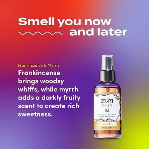 Indigo Wild Zum Frankincense & Myrrh Body Oil - Nourishing Body Massage Oil for Massage Therapy & Hydration - Nourishing, Vegetarian Massaging Oil with Sweet Almond Oil - 4 fl oz thumbnail 4
