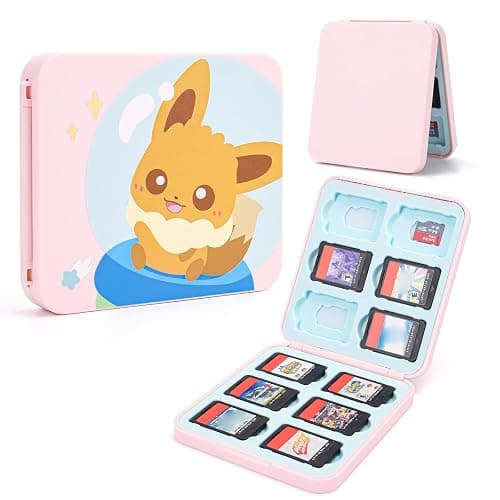 DLseego Cute Fox Game Case For Switch Lite / Switch / Switch OLED, 12 Slots Game Cards Holder and 12 Micro SD Card Slots, Portable Game Card Storage Cartridge Box - Image 1