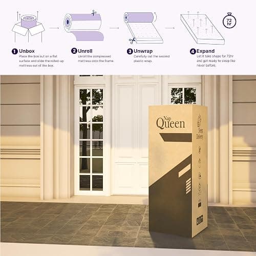 NapQueen 8 Inch Innerspring Twin Size Medium Firm Memory Foam Mattress, Bed in a Box, White - 8 Inch - Twin - White thumbnail 7