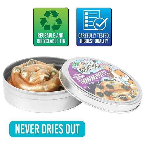 Crazy Aaron's Thinking Putty® - Brown Sugar Boba - Sensory Putty for Kids and Grown ups in a 4" Tin - Creative and Endless Fun, Stress Relief Therapy Toys, Never Dries Out - Made in USA thumbnail 5