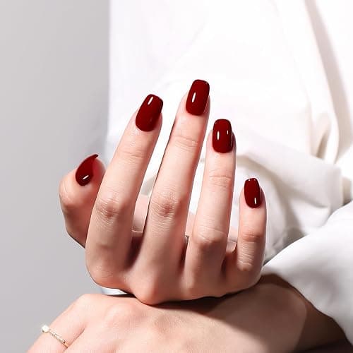 MAYCHAO 15ML Gel Nail Polish 1Pc Gel Polish Soak Off UV LED Nail Polish Nail Art Starter Manicure Salon DIY at Home, 0.5 OZ Burgundy Red thumbnail 4