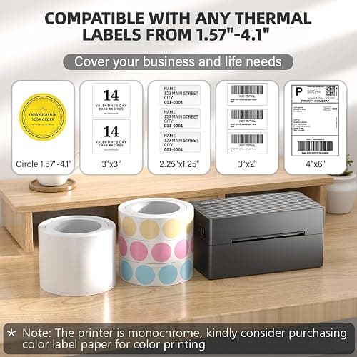 PEDOOLO Label Printer, 4x6 Shipping Label Thermal Printer for Packages, Bluetooth Conection and Compatible with Android. iPhone.Windows, Mac, Chromebook, Amazon, Ebay, UPS.USPS, FedEx, Shopify thumbnail 2