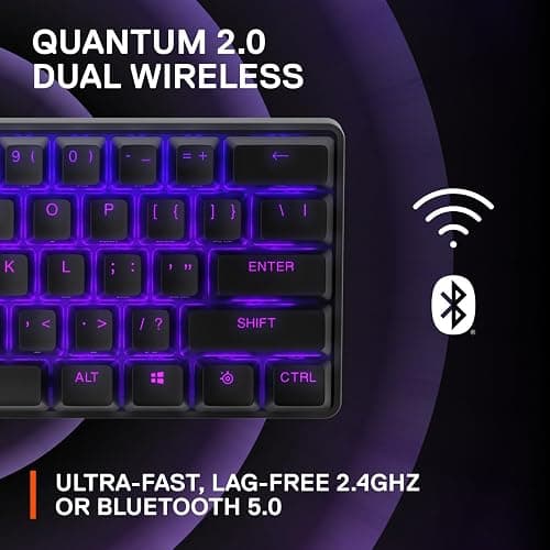 SteelSeries Apex Pro Mini Wireless Keyboard - 60% Design - OmniPoint 2.0 - Quantum 2.0 Wireless - Double Shot PBT Keycaps - Black thumbnail 6