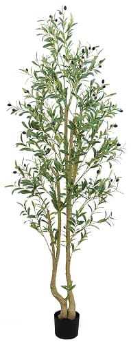 HZXGCP Olive Tree Artificial Indoor, 6ft, Green, Bendable Branches, Realistic Fruits, Easy Assembly, Low Maintenance - Multi-pole Olive Tree - 6ft thumbnail 6