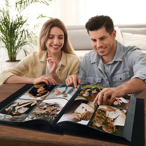 Artmag 4x6 400 Photos Linen Album Large Capacity Fabric Album for Family Wedding Anniversary Holds 400 Vertical Photos (400 Pockets, Black) thumbnail 2