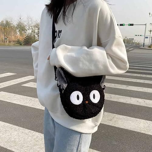 Lefe Liee cute cat purse for girls, kawaii plush anime crossbody bag, cat themed gifts for girls, mini novelty toddler purse for teen, teen trendy stuff, fluffy tote bag thumbnail 9