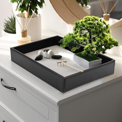 Leather Valet Organizer for Men – Black Catchall for Wallet, Keys, EDC, Jewelry, and Perfume – Nightstand, Dresser, and Bathroom Vanity Storage thumbnail 8