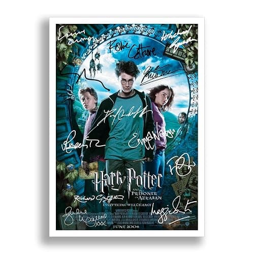 Harry Potter Cast Signed Autograph Poster Photo Print Framed Memorabilia Gift Movie Film Daniel Radcliffe Rupert Grint Emma Watson (Prisoner of Azkaban, A4 Poster Only) - 30L x 20W cm - Prisoner of Azkaban - Image 1