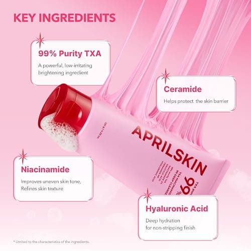 APRILSKIN TXA Niacinamide 99 Pore Care Pink Bubble Gum Deep Cleanser | 99% High-Purity TXA+Niacinamide | All-in-One Cleanser: Deep Cleansing, Blackhead Care, Pore Care, Moisturizing | 4.23 fl.oz. thumbnail 4