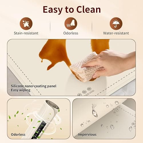Warming Mat for Food - Electric Silicone Food Warming Tray for Buffet, Rollable Food Warmer Mat for Countertop, Fast Heating Mat with Timer and 4 Heat Levels, Portable Heating Pad for Parties Family thumbnail 7