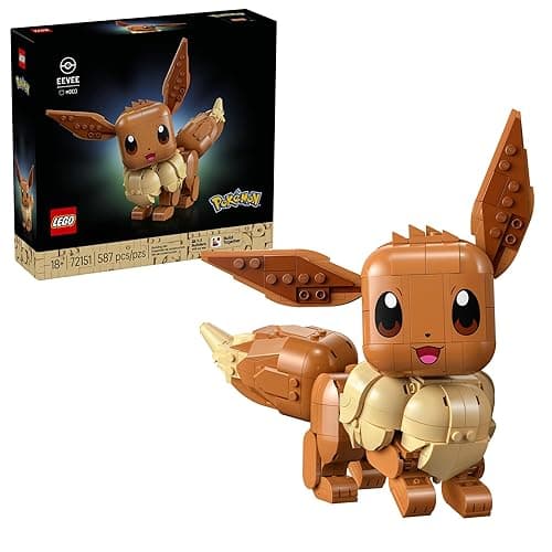 LEGO Pokémon Eevee - Collectible Building Set for Adults, Ages 18+ - Posable Pokémon Figure for Display - Desk, Bookshelf or Home Office Decor - Gift for Men & Women - 72151 - Image 1
