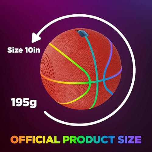 Portable Bluetooth Speaker with LED Lights & Dynamic Bass - Wireless Basketball Speaker for Sports Fans, 8H Playtime, Beat Sync Light Show, IPX4 Splashproof - Ideal Gift for Kids, Teens, Adults thumbnail 6