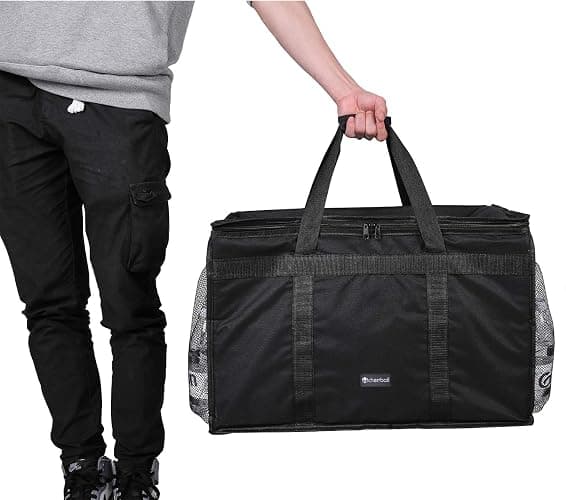 cherrboll Insulated Food Delivery Bag with Side Pockets, Thick Insulation, Commercial Thermal Carrier for Restaurant Catering or Food Transport - 23" x 14" x 15" thumbnail 3