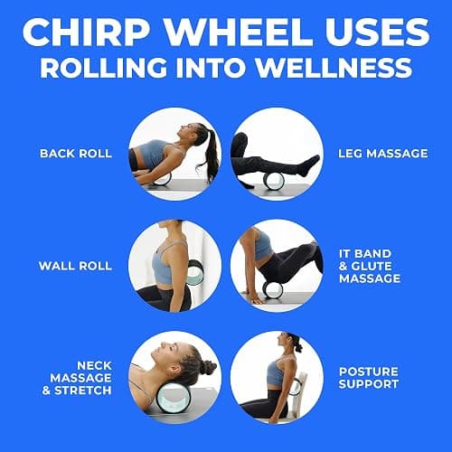 Chirp Wheel Foam Roller - Targeted Back & Neck Pain Relief, Muscle Massage, Trigger Point Therapy, High-Density Foam Tool for Physical Therapy, Stretching & Exercise, 500lbs Capacity, 6 Inch Mint thumbnail 5