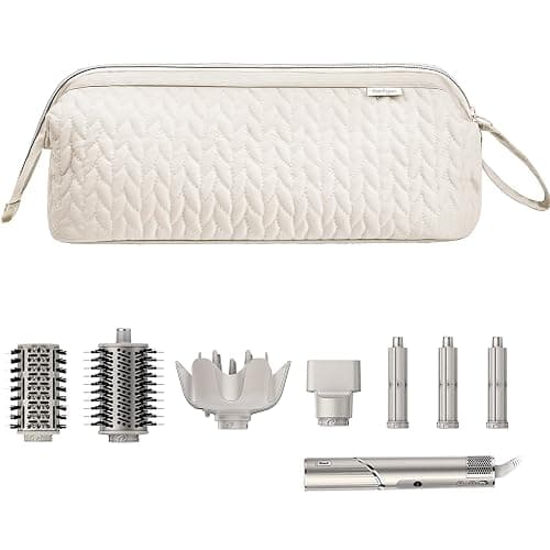 KarSyon Shark Flex Style Case for Dyson Airwrap Hair Dryer Brush Revlon Hair Tools Travel Bag Carrying Case Flat Curling Iron Organizer (Beige) thumbnail 3