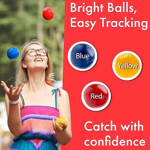 Covelico Juggling Balls, Set of 3 Vibrant Juggling Balls for Beginners - Learn to Juggle with Juggle Balls Suitable for Kids, Teens, & Adults. Beginner & Professional Kit - Stylish Bag & Instructions thumbnail 3