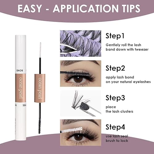 OCEAN PEARL 40D 50D Lash Clusters Lash Extension Kit 320 Pcs Thick Eyelashes Fluffy Lash Clusters Kit 10-16mm Eyelash Extension Kit Individual Lashes with Bond and Seal Tweezers DIY Eyelash Extension - 320pcs 10-16mm Clusters Kit-40D+50D thumbnail 10