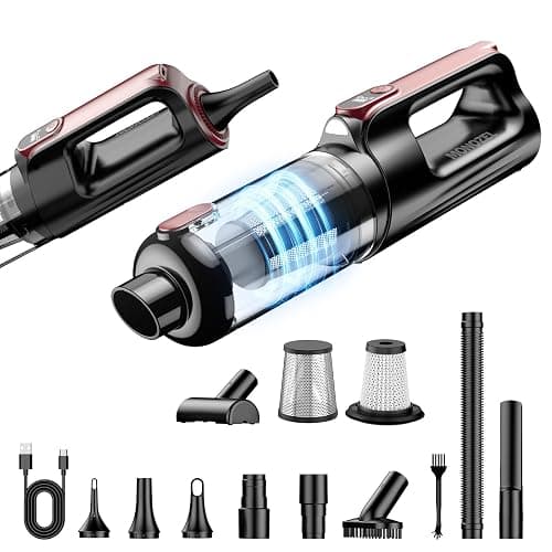 MONOZEL Handheld Vacuum Cleaner, 18000Pa 2 in 1 Cordless Car Vacuum Cleaner&Air Duster, 130W Brushless Motor with 7800mAh Battery, LED Light and Multi-Nozzles, Portable for Home, Car, Office, Pet - Image 1