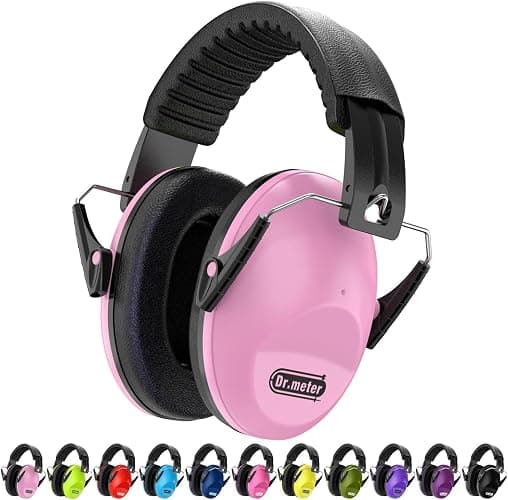 Dr.meter Noise Cancelling Headphones for Kids: EM100 SNR27.4 Kids Ear Protection Earmuffs with Adjustable Headband, Ear Muffs for Noise Reduction in Monster Jam, Concert, Firework, Mowing, Pink - Image 1