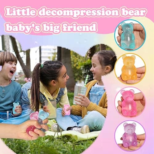 3pc Stress Gummy Bear Squishy Stress Balls for Adults Kids Fidget Toy | for Your Best Mellow and Chill Bear Shape squeeze Fidget Toys for Kids Adult, Party Favors Anxiety Relief thumbnail 7
