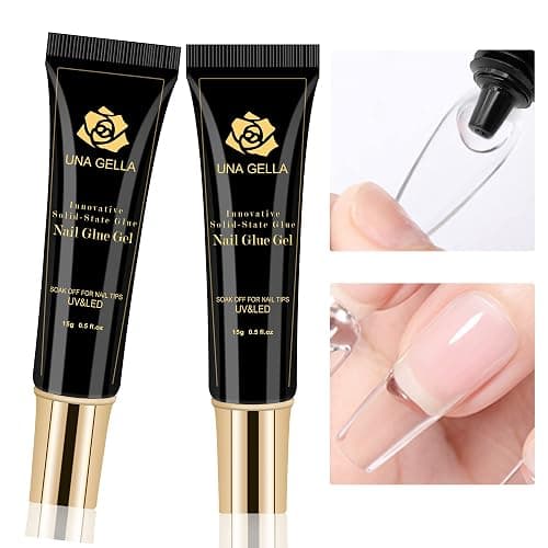 UNA GELLA Gel Nail Glue,30g U V/LED Lamp Required Super Strong Solid Nail Glue Gel 2pcs For Fake Acrylic Nails Tips Press Ons Extension Soak Off DIY Salon - Image 1