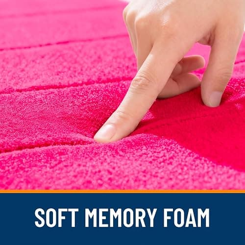 OLANLY Memory Foam Bath Mat 30x20, Super Soft and Absorbent Bathroom Rugs | Hot Pink, Quick Dry Bath Rug, Machine Washable Shower Floor Mats, Bathmat Carpet for Bathroom Floor, Tub and Shower thumbnail 5